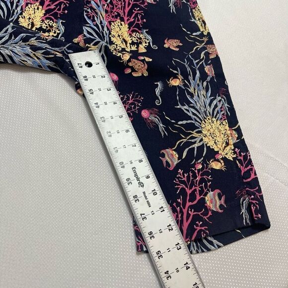Lulu B Navy Blue Tropical Fish Capri Size 12 - Picture 6 of 8